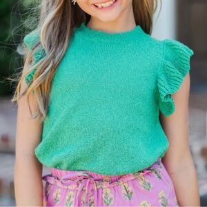 Shop the Mint Girls Green Knit Top - Small (7/8)